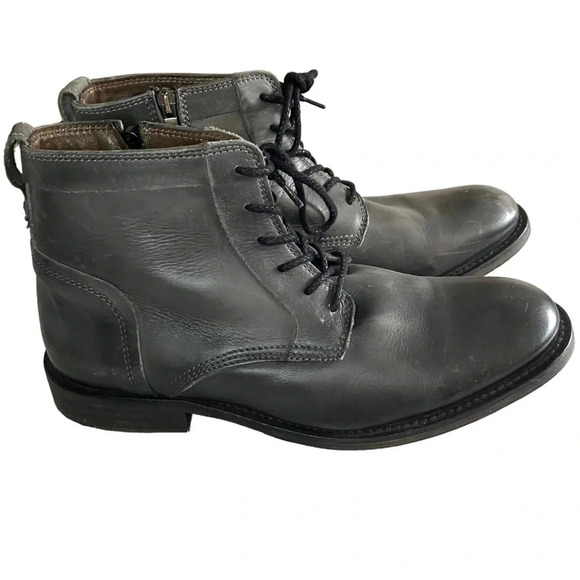 Bed Stu Cobbler Series Black Gray Leather Side Zip Up Boots Size 9.5 - Picture 1 of 7